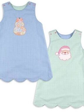 Girls Reversible Dress - Pumpkin/Santa